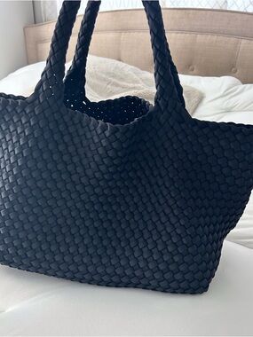 Naghedi Medium St. Barth’s woven tote in Black